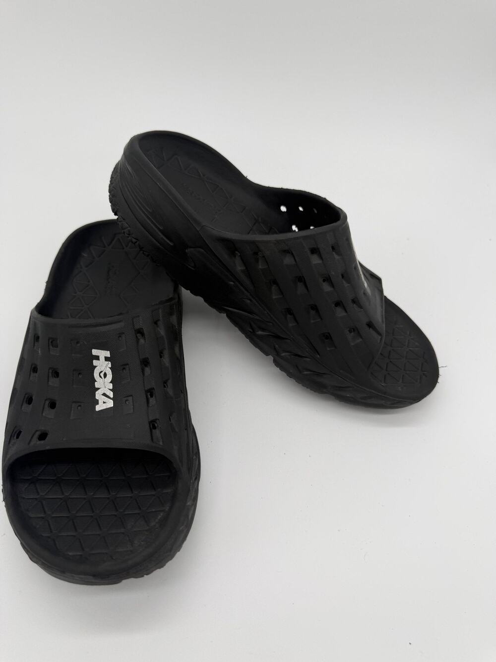 Hoka One One Ora Recovery Sandals Shoes Womens Size 7 Black Slide Comfort